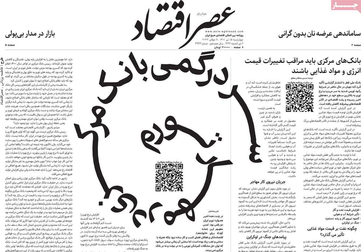 روزنامه های امروز مورخ 15-04-1401 4