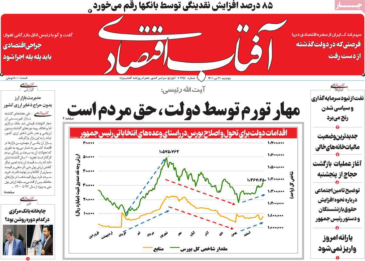 روزنامه های امروز مورخ 20-04-1401 1