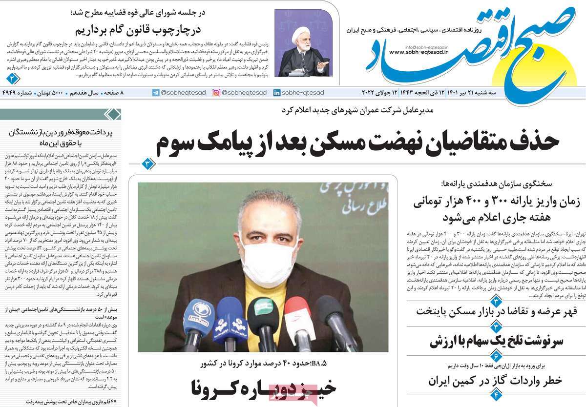 روزنامه های امروز مورخ 21-04-1401 14
