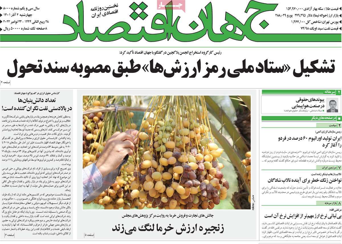 روزنامه های امروز مورخ 02-09-1401 13