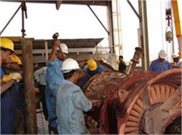 تعمیر یک دستگاه توربین گازی در شرکت توربین جنوب