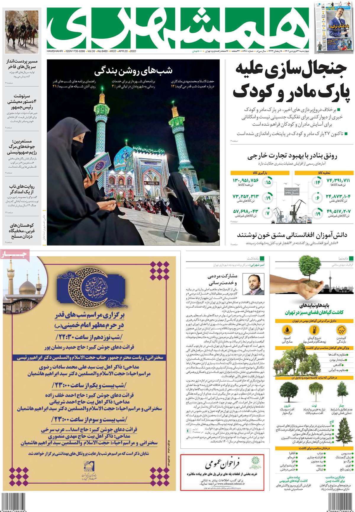 روزنامه های امروز مورخ 31-1-1401 6