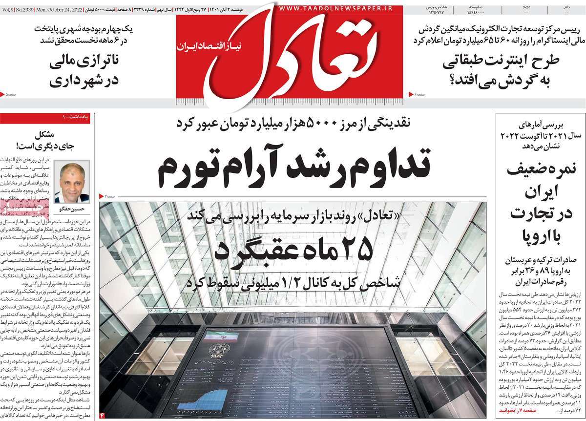 روزنامه های امروز مورخ 02-08-1401 8