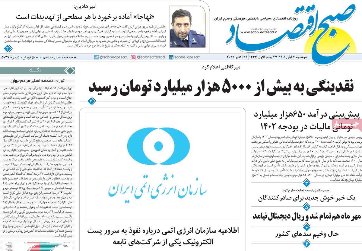 روزنامه های امروز مورخ 02-08-1401 15