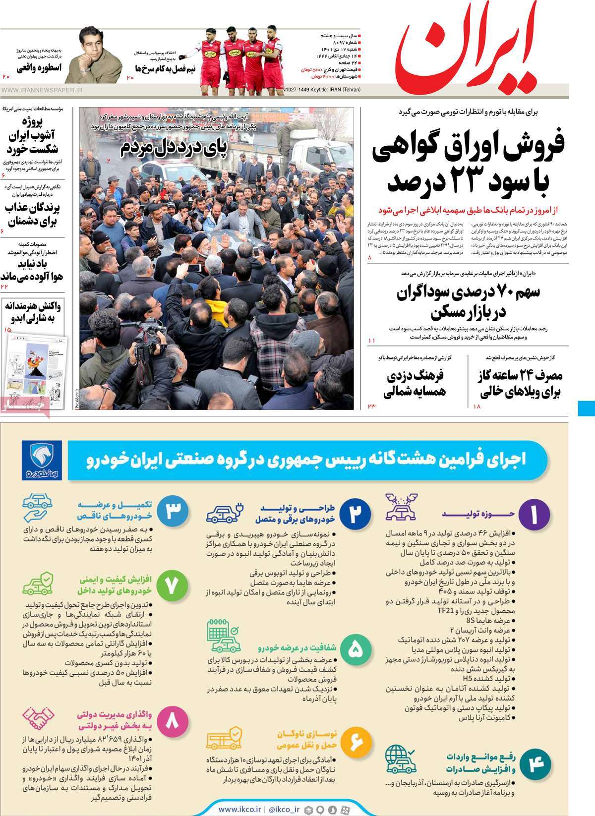 روزنامه های امروز مورخ 17-10-1401 29