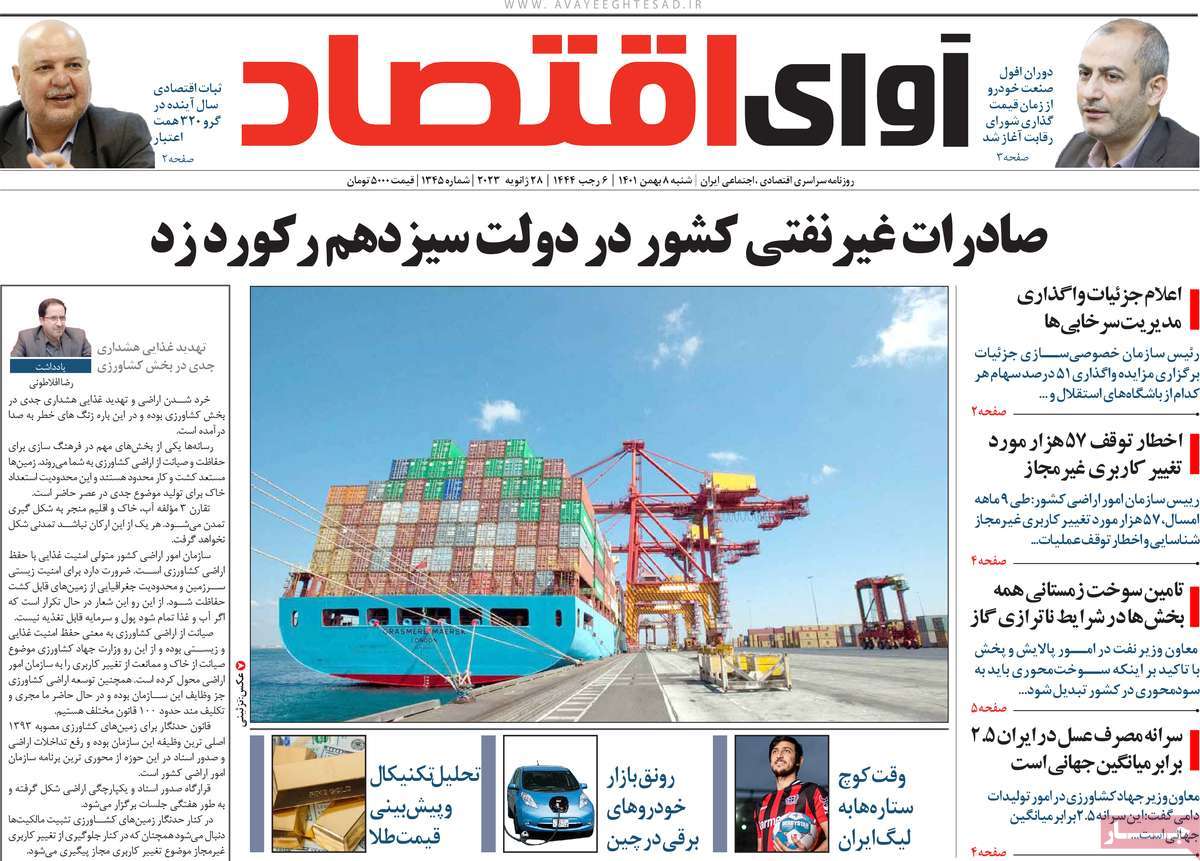 روزنامه های امروز مورخ 08-11-1401 13