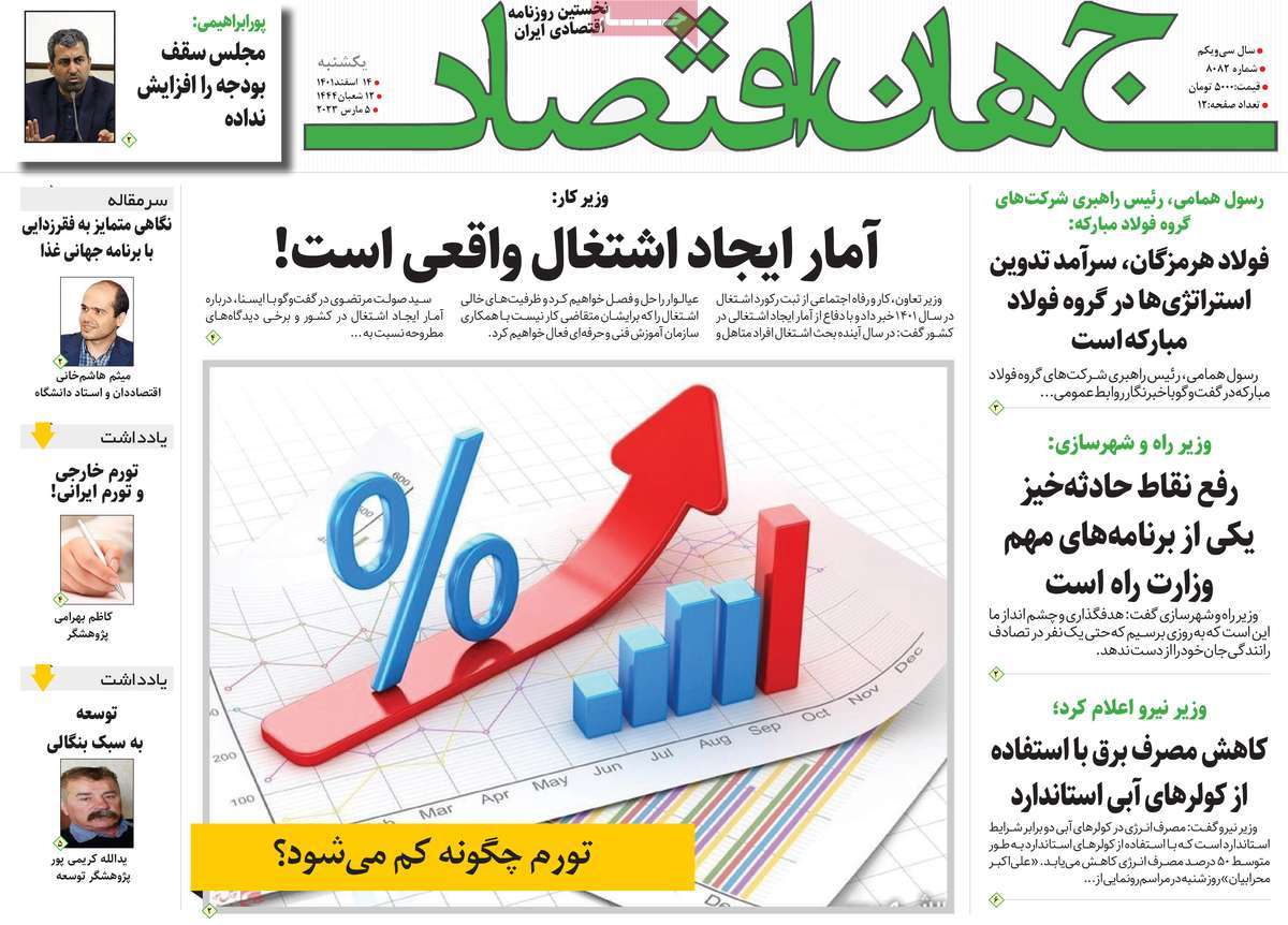 روزنامه های امروز مورخ 14-12-1401 16