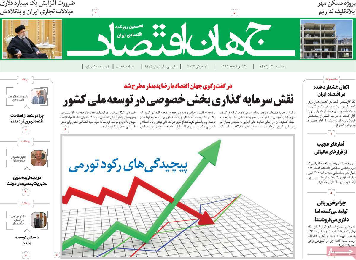 روزنامه های امروز مورخ 20-04-1402 10