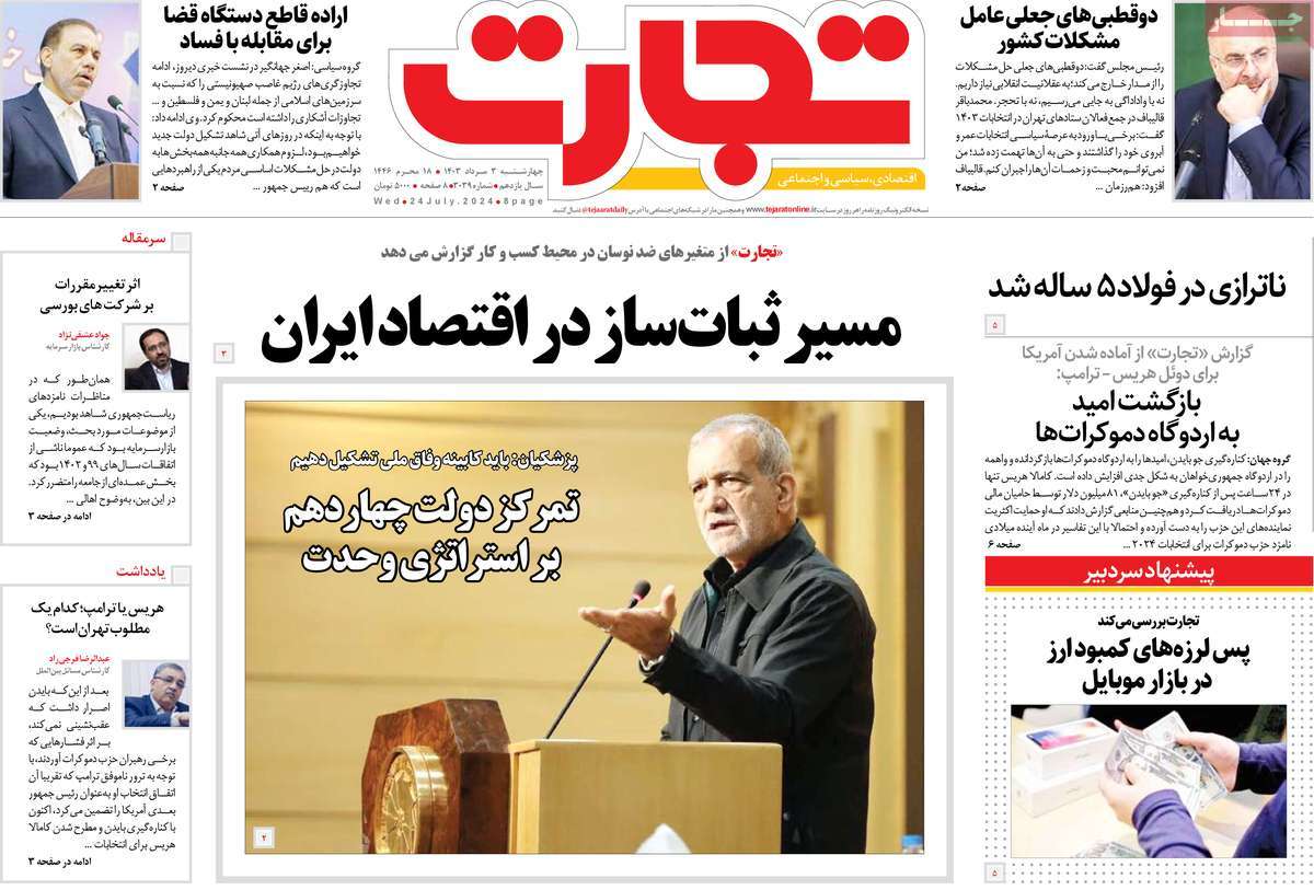روزنامه های روز چهارشنبه مورخ 03-05-1403 16