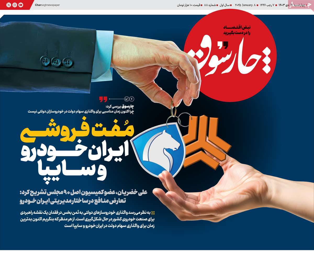 روزنامه های روز چهارشنبه مورخ 19-10-1403 6
