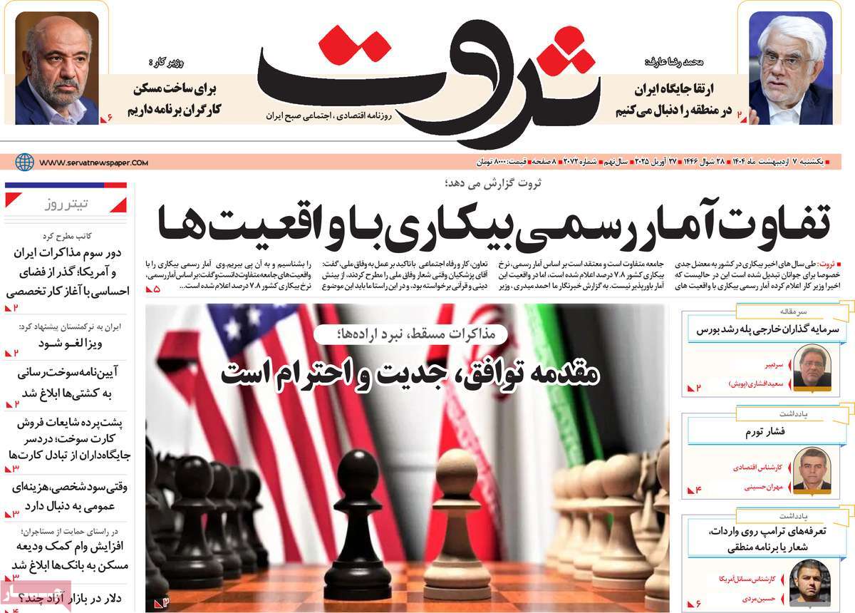 روزنامه های روز یکشنبه مورخ 07-02-1404 5