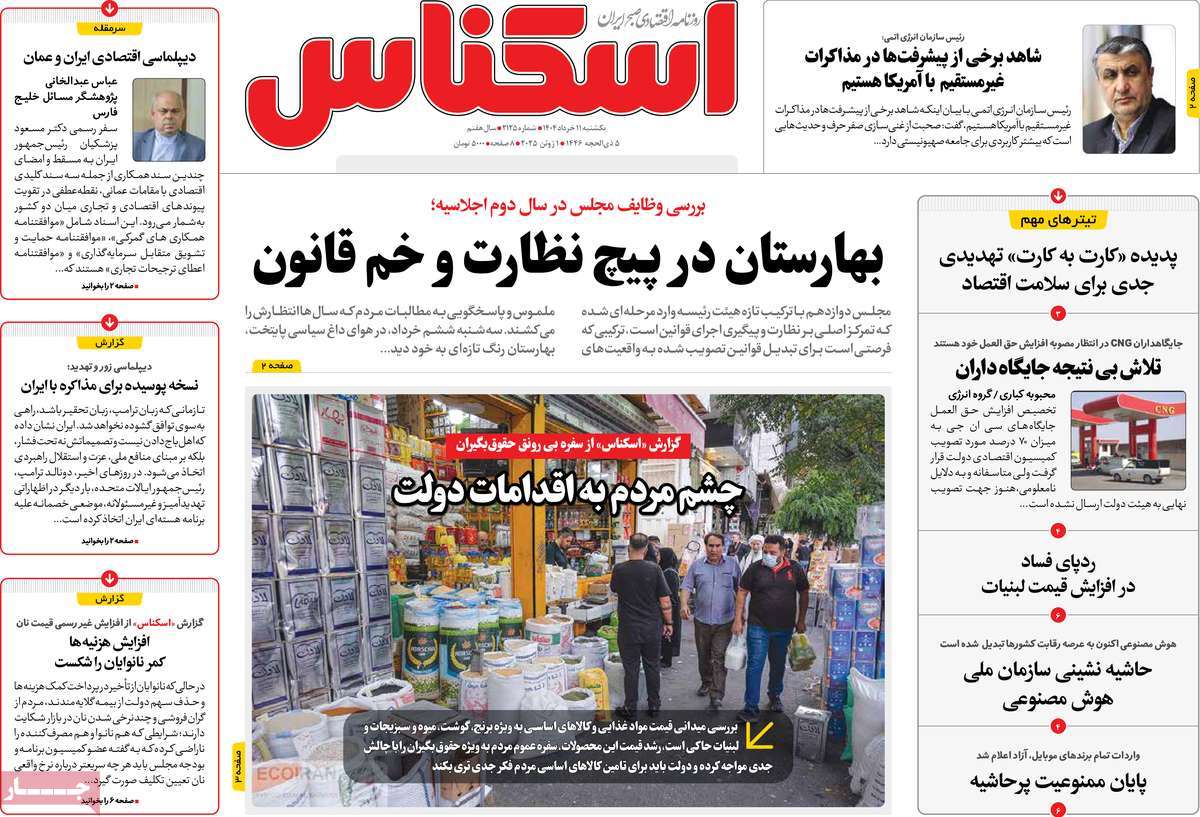 روزنامه های روز یکشنبه مورخ 11-03-1404 14