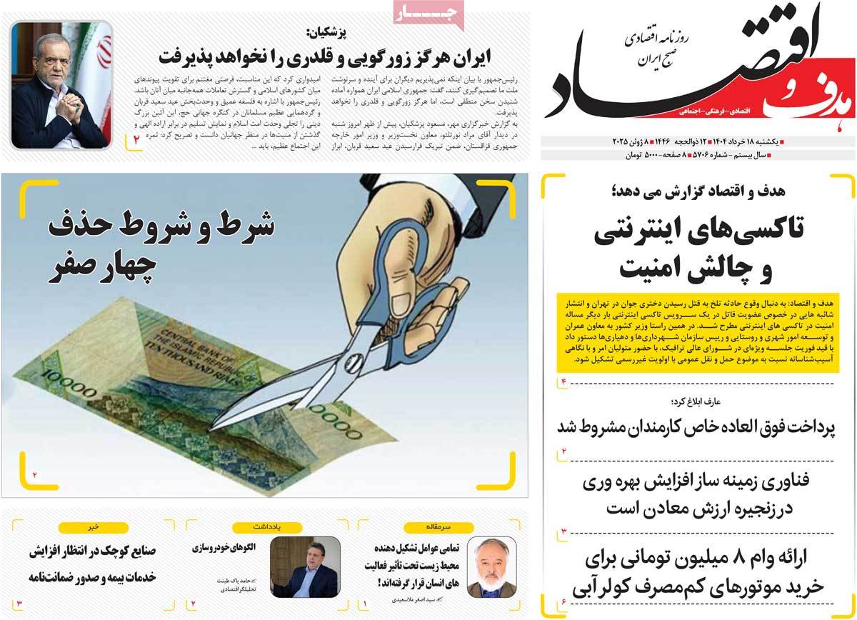 روزنامه های روز یکشنبه مورخ 18-03-1404 3