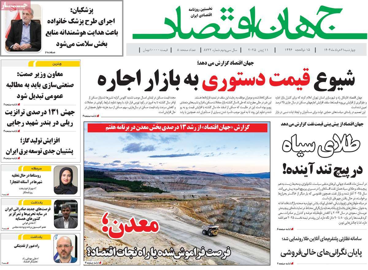 روزنامه های روز چهارشنبه مورخ 21-03-1404 12