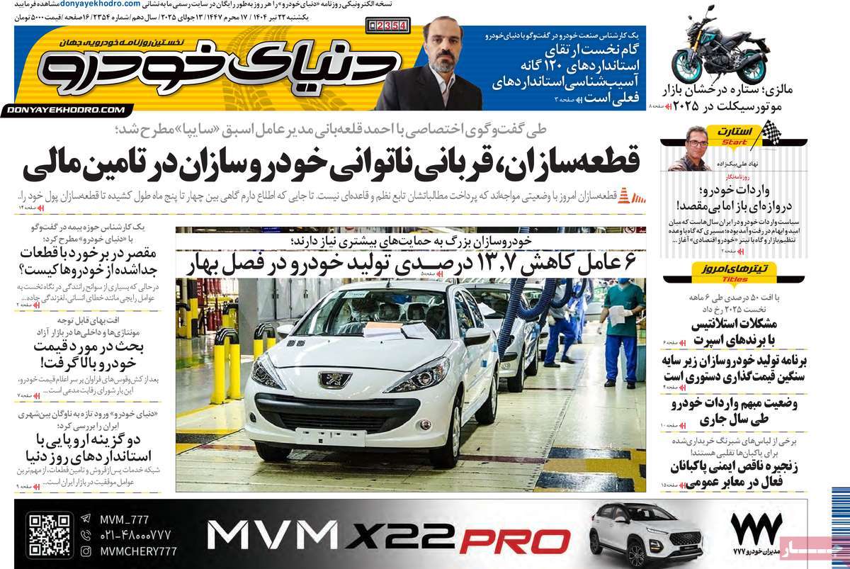 روزنامه های روز یکشنبه مورخ 22-04-1404 24