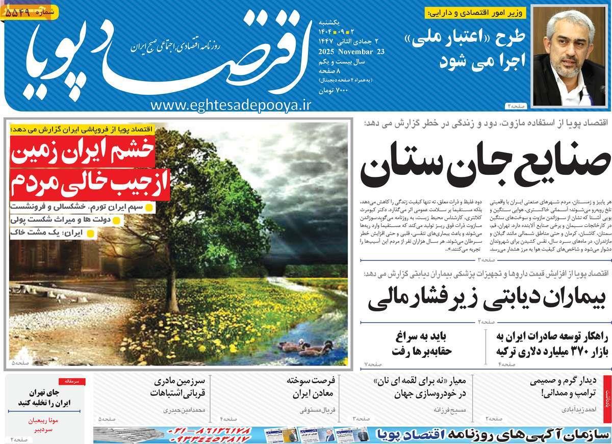 روزنامه های روز یکشنبه مورخ 02-09-1404 10