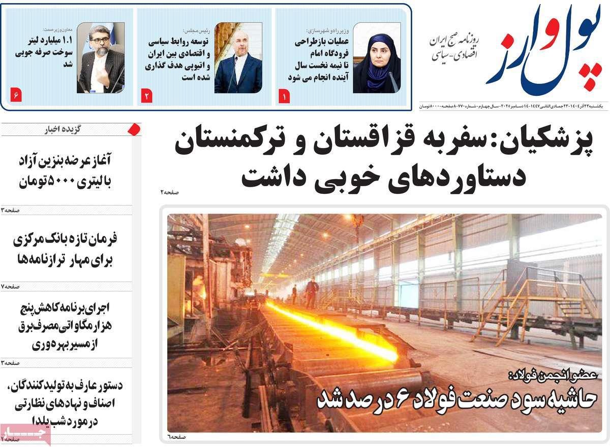 روزنامه های روز یکشنبه مورخ 23-09-1404 11